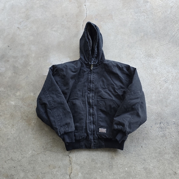 Vintage y2k Walls Jacket Black Zero Zone Lined Bomber Work Coat Sz M - Picture 1 of 5